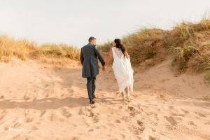 postboda en la playa